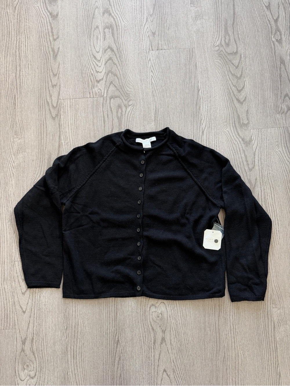 Altar'd State Black Button-Up Crewneck Cardigan
